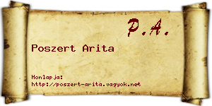 Poszert Arita névjegykártya